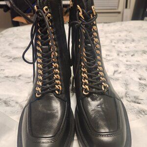 Sam Edelman Lovrin Lace-Up Combat Boots – Black Leather – Size 8M